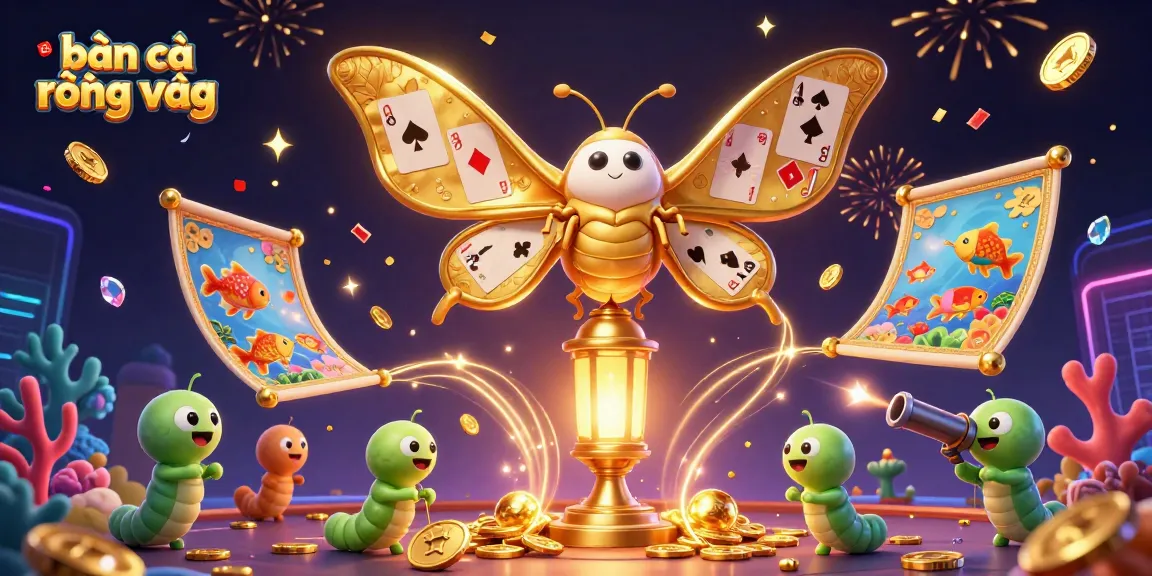 Bắn cá rồng vàng showcases dynamic fish shooting game elements with vibrant visuals and golden motifs.