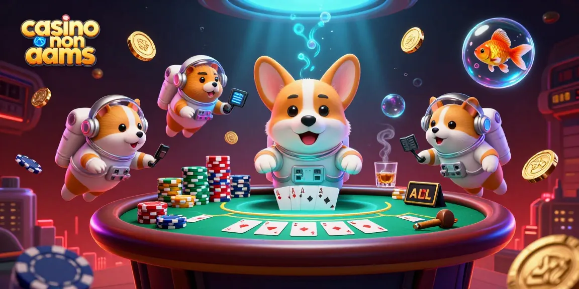 Gioca nei casino non AAMS con una scena vivace di personaggi e elementi di gioco in un'illustrazione 3D.