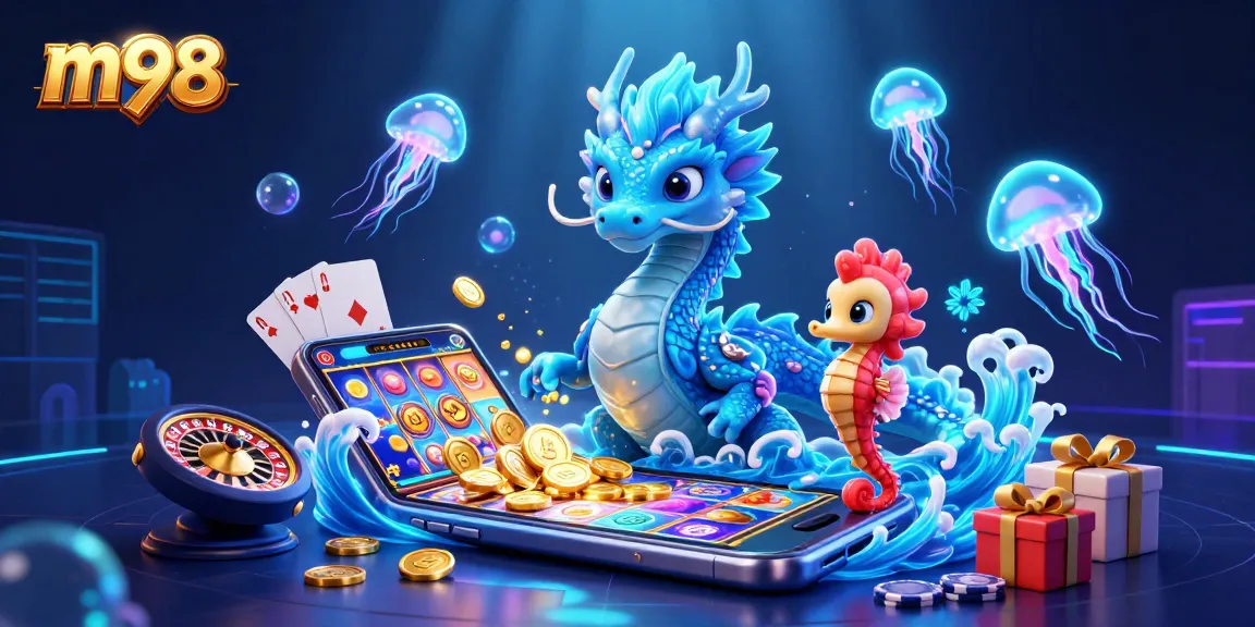Experience thrilling m98 gaming with enchanting underwater characters and dynamic casino elements.