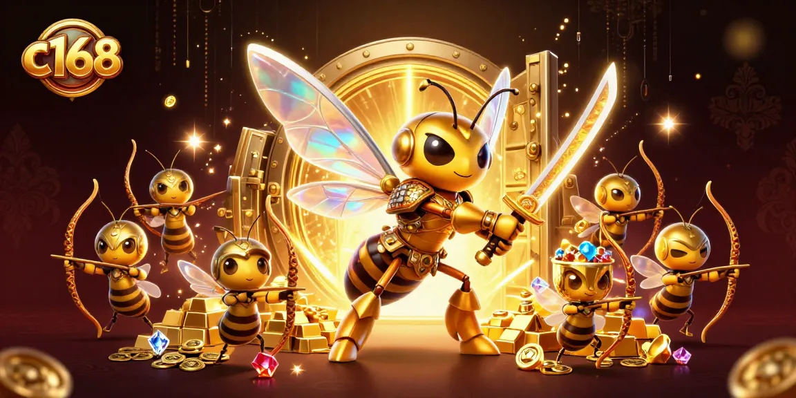 C168 offers thrilling casino actions with golden hornet samurai amidst treasure and dynamic gaming elements.