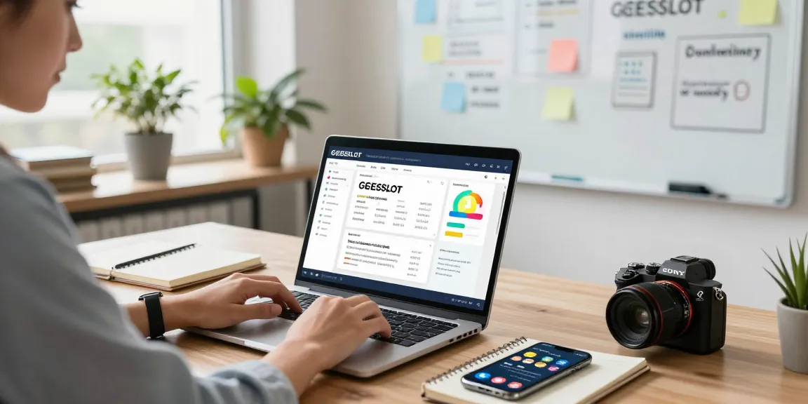 Pengusaha menganalisis data GEGESLOT di ruang kerja modern yang penuh inspirasi