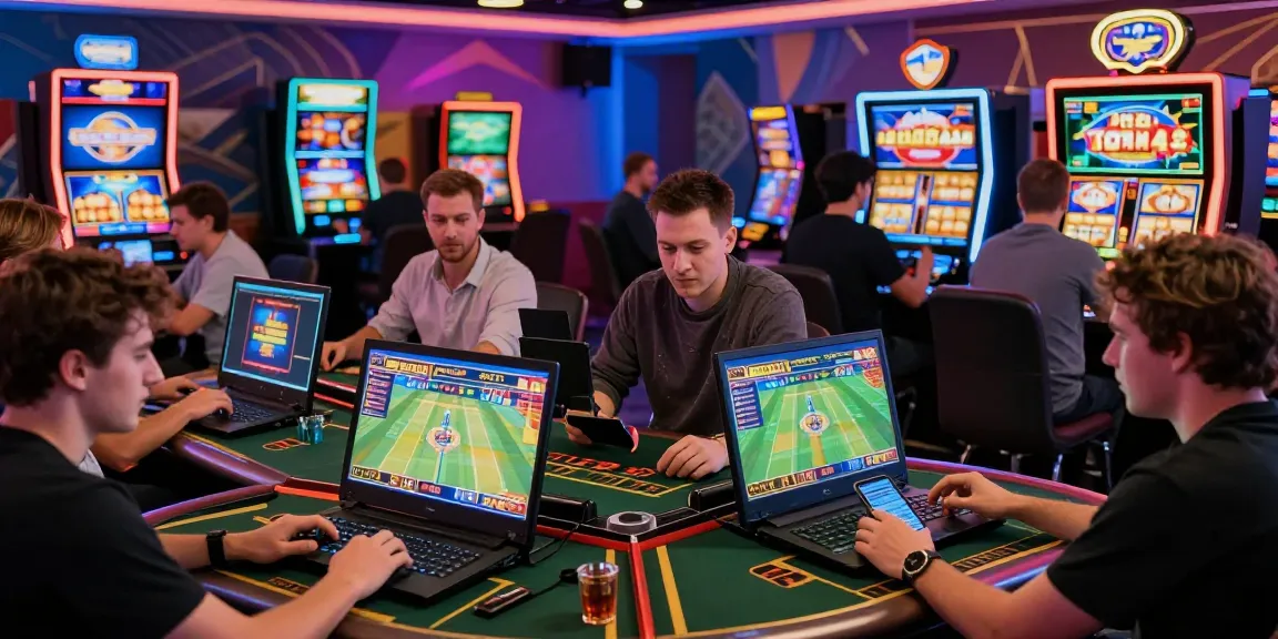 Online gambling enthusiasts engaged in F168COM gaming experience, showcasing diverse players and vibrant digital interface.