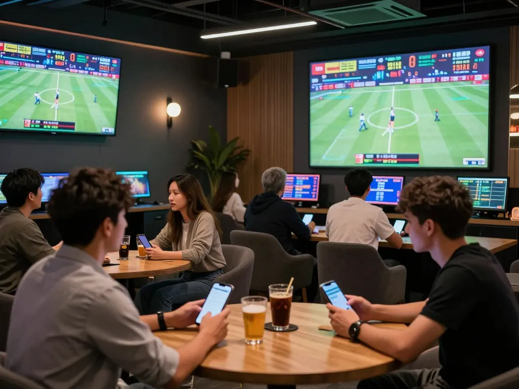 mm88 sports betting excitement with friends discussing strategies and watching live games