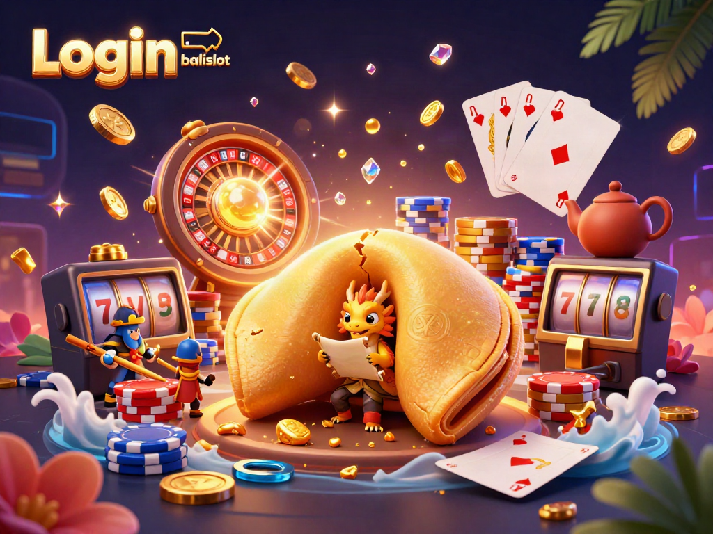 Experience thrilling gameplay with Login balislot, showcasing vibrant golden coins and a wise dragon guarding fortune scrolls.