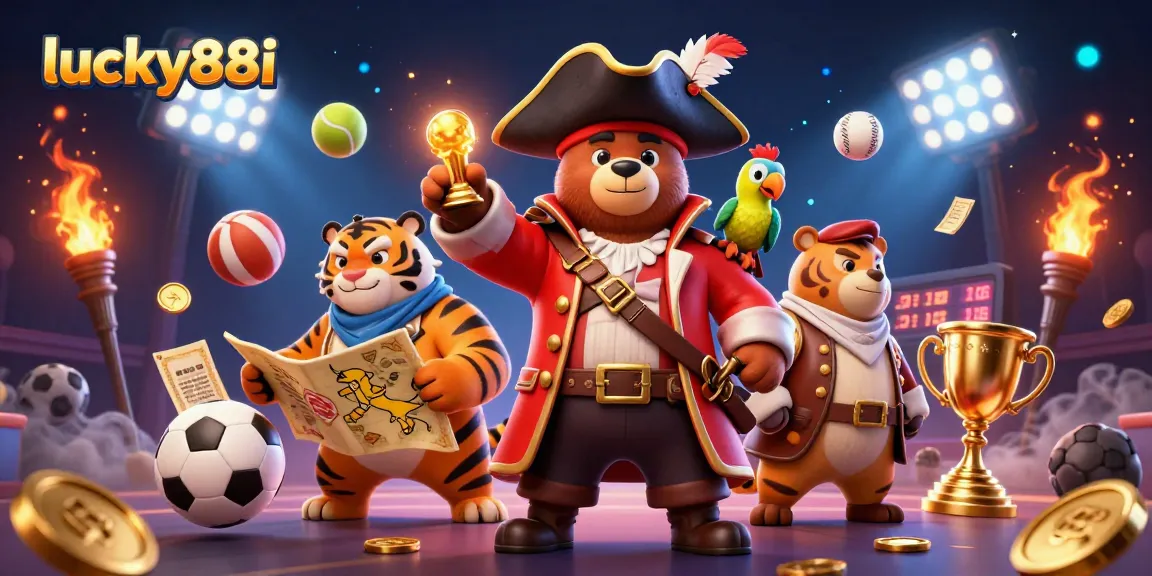 Engage winning moments with lucky88i in an exciting casino-themed illustration featuring vibrant characters and dynamic action.