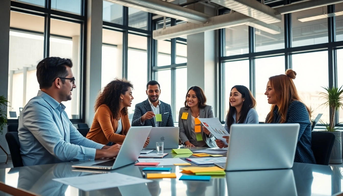 Effektiver Austausch über digitale Marketingstrategien bei https://alvionz.de/ in einem modernen Büro.