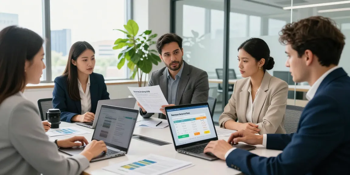 Business team comparing prices for British Gas Business Gas in a modern office setting, highlighting energy supply options.