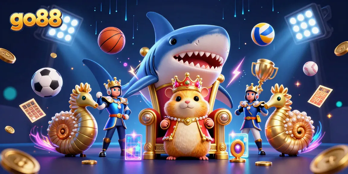 Experience the excitement of go88 with a fierce hamster king in a dynamic casino scene filled with action and energy.
