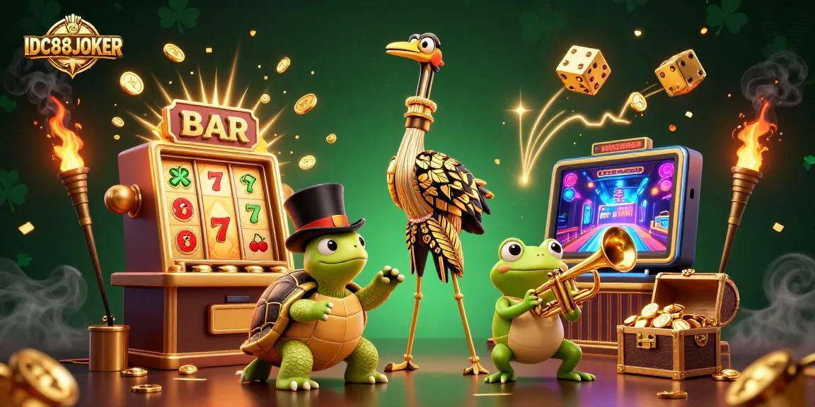 Experience the thrill of winning at IDC88JOKER with vibrant casino graphics and dynamic characters.