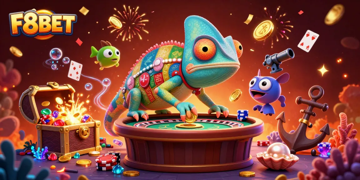 Experience thrilling gameplay with F8BET, where a vibrant chameleon owner brings excitement to the casino world.