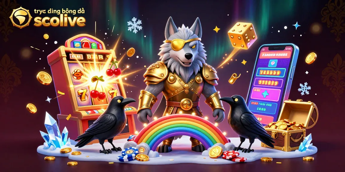 Experience trực tiếp bóng đá socolive with dynamic casino elements, showcasing Odin and ravens amidst vibrant imagery.