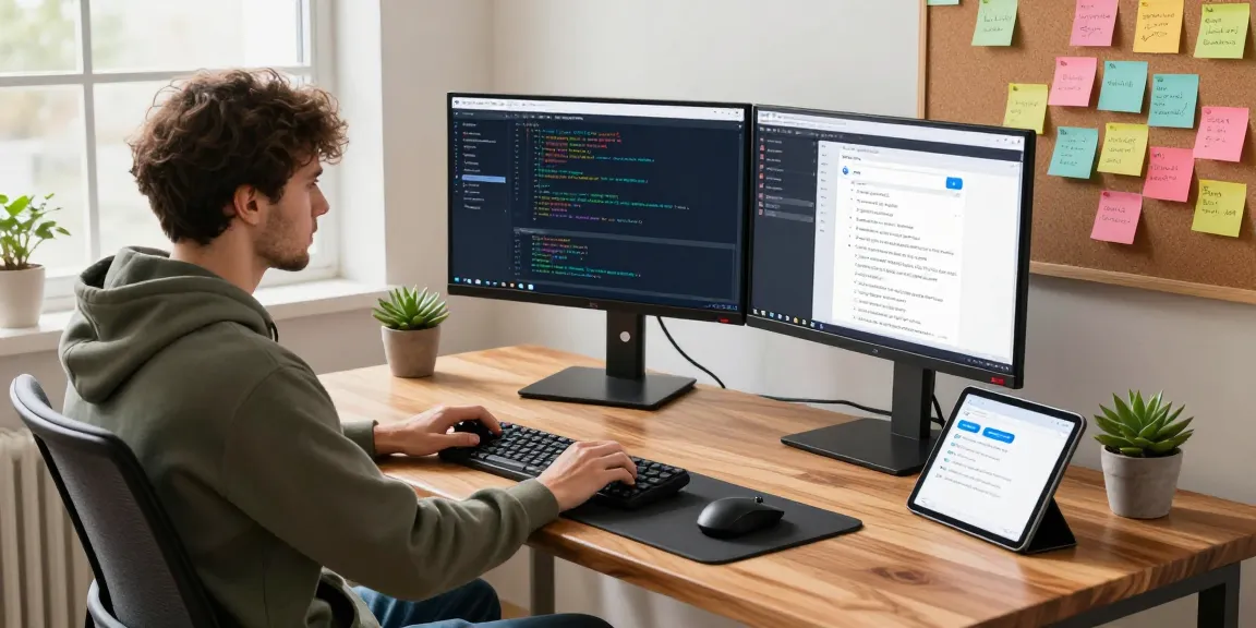 Software engineer coding in modern workspace featuring telegramin-cn.com interface.