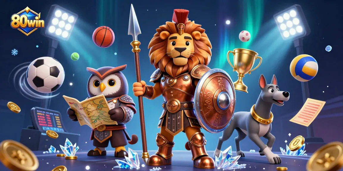 Experience the excitement of 80win with vibrant casino elements and engaging characters.