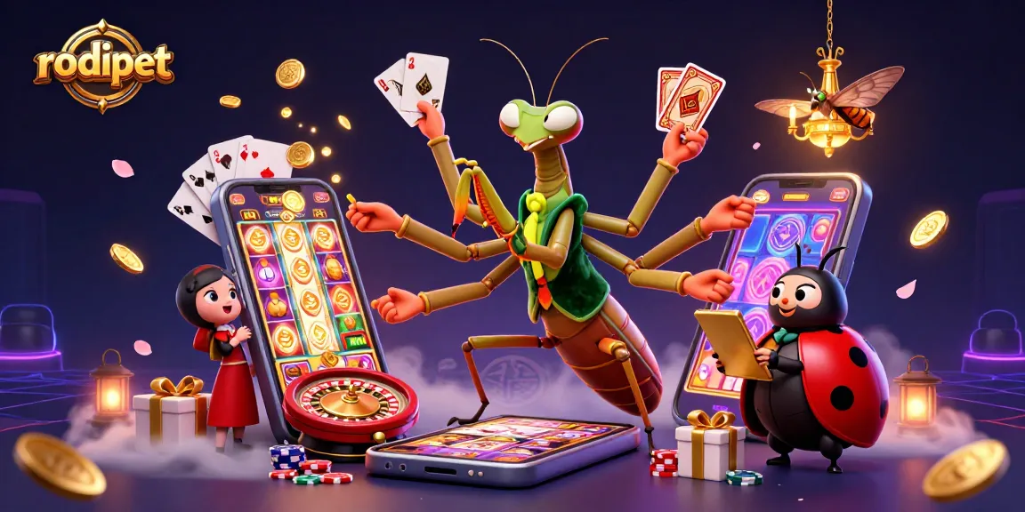 Engage in dynamic gameplay with rodipet-themed characters in 3D casino atmosphere.