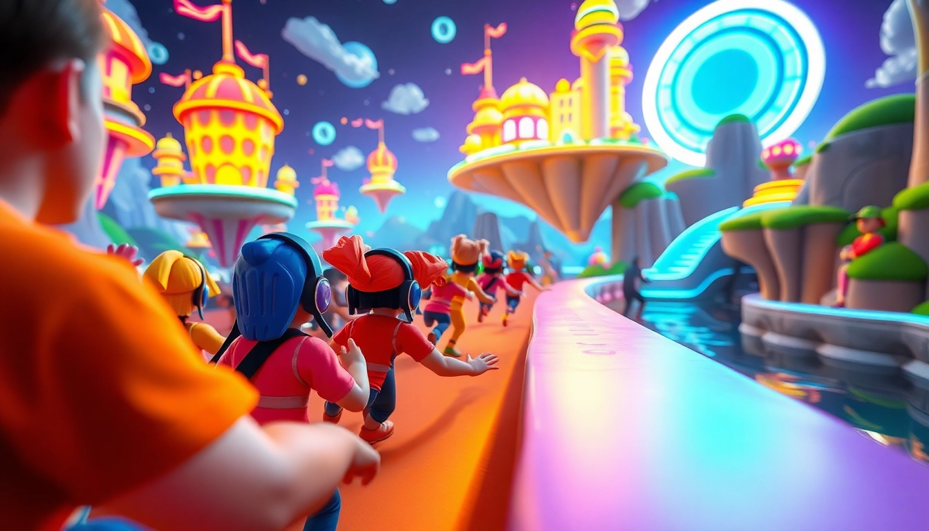 Experience the excitement of the yono game with vibrant avatars in an imaginative digital landscape.