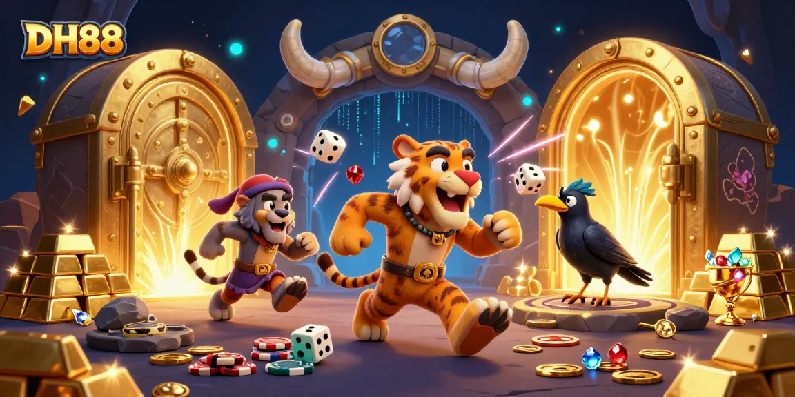 DH88 players enjoy thrilling cube games in a vibrant, prehistoric casino atmosphere.