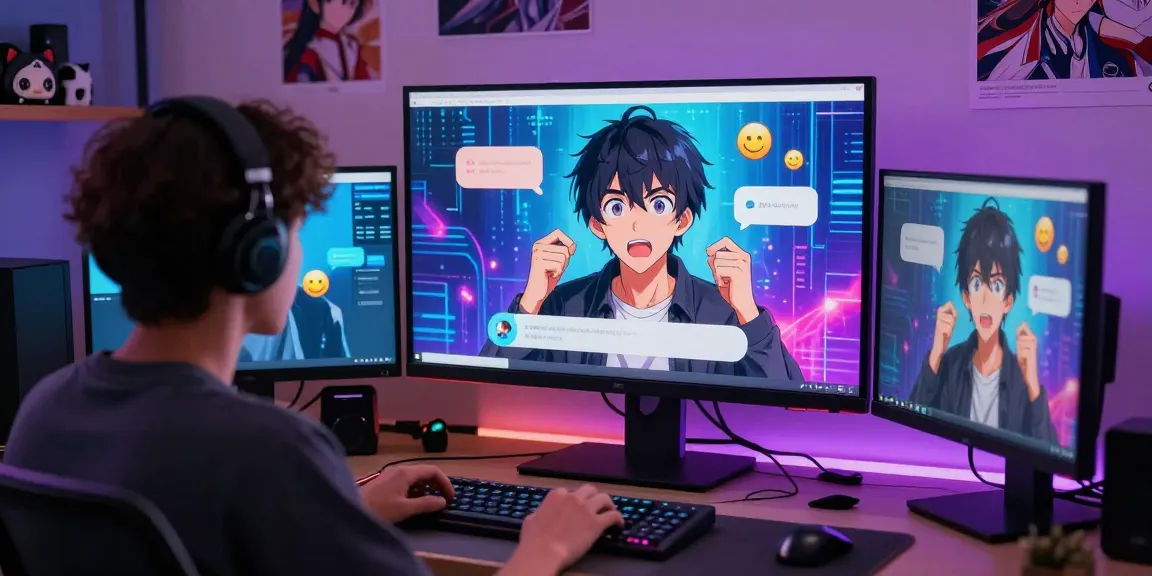 Engaging AI chat hentai interaction with anime character in a futuristic digital environment.