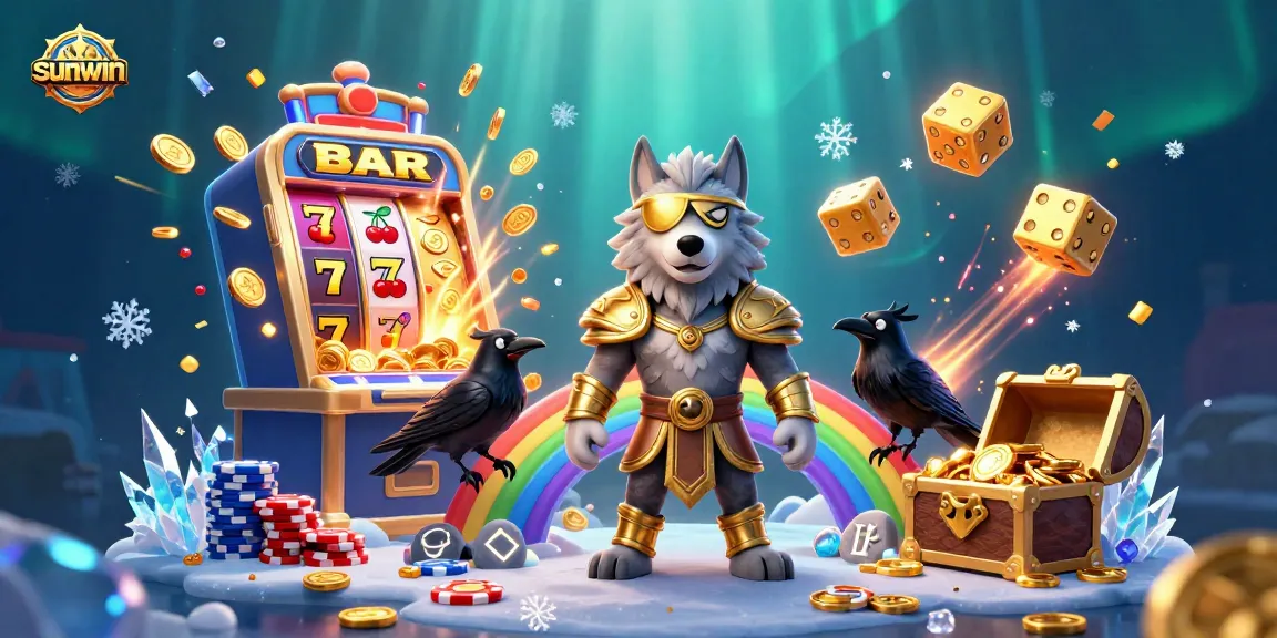 Experience sunwin's thrilling gameplay with Odin and ravens amidst dynamic casino elements.