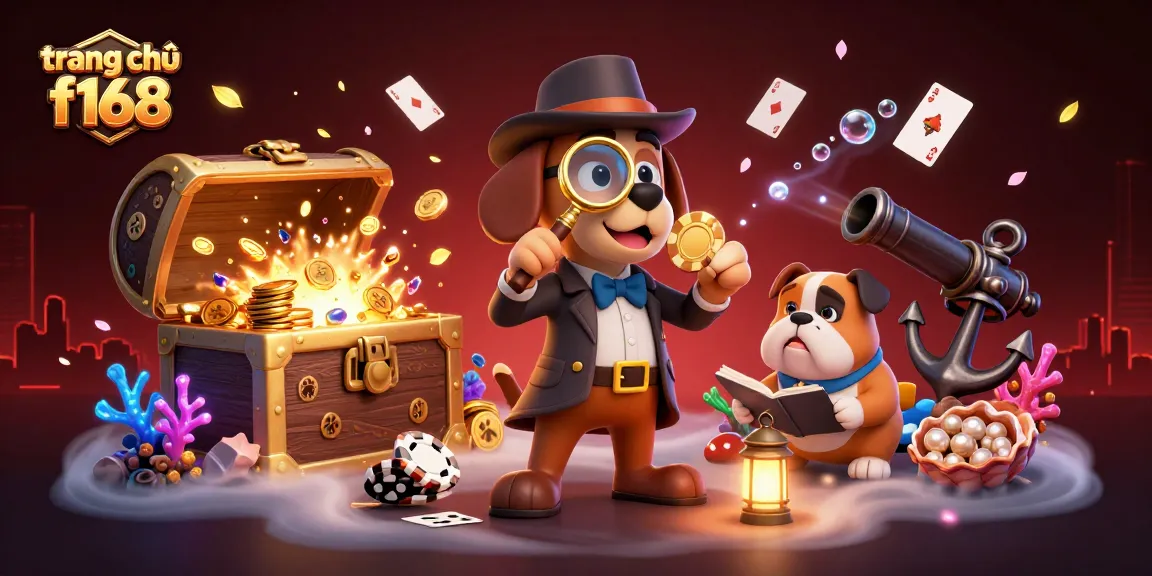 Experience the excitement of trang chủ f168, where detectives uncover golden poker chips surrounded by casino treasures.