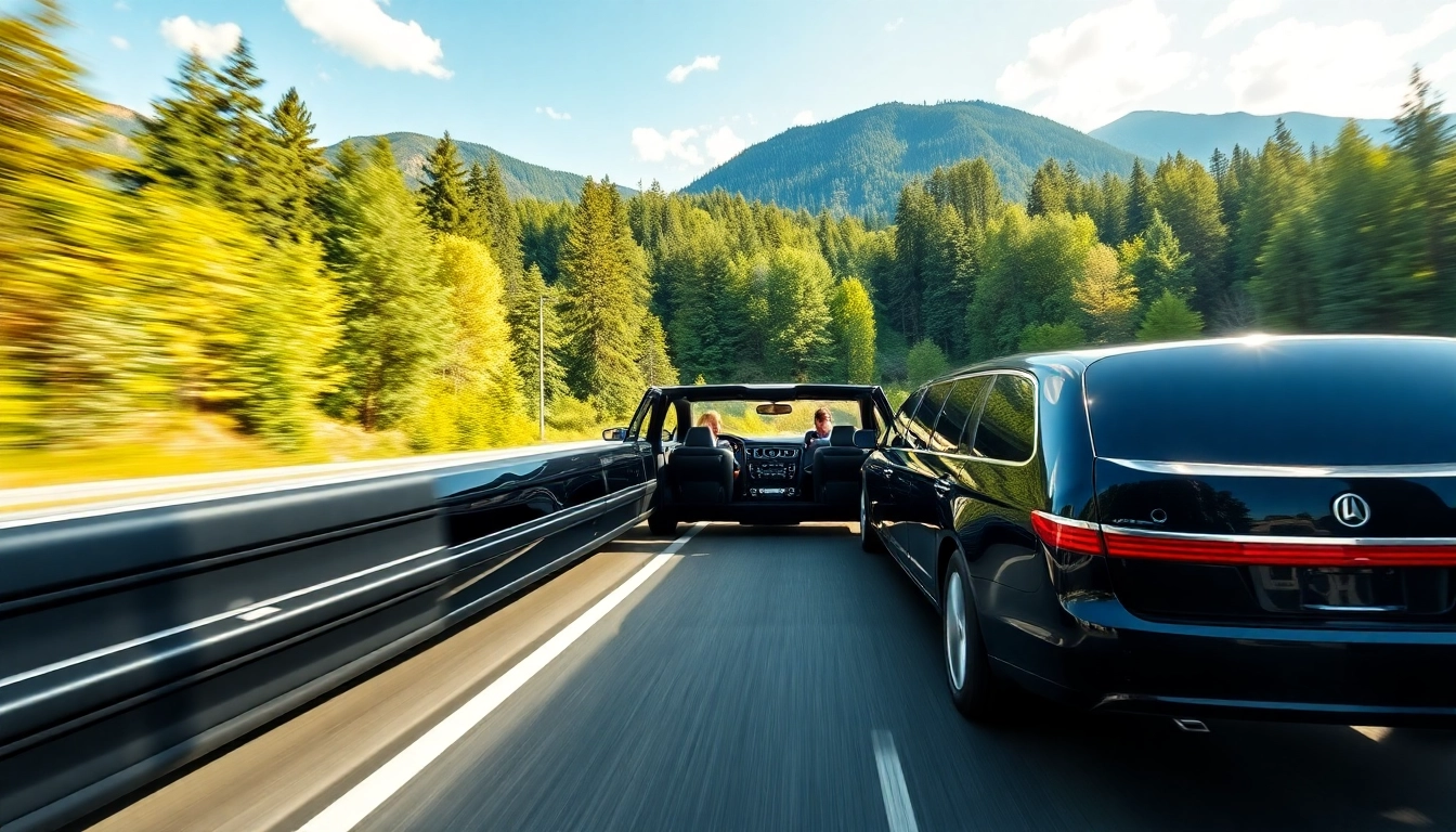 Traveling in style with a vancouver to seattle limo service featuring a sleek, elegant limousine.