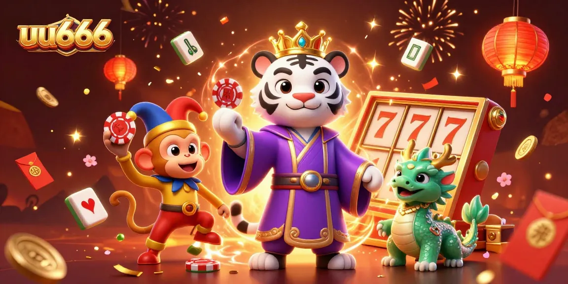 Experience the thrill of gambling at uu666 with our dynamic casino-themed 3D digital illustration.