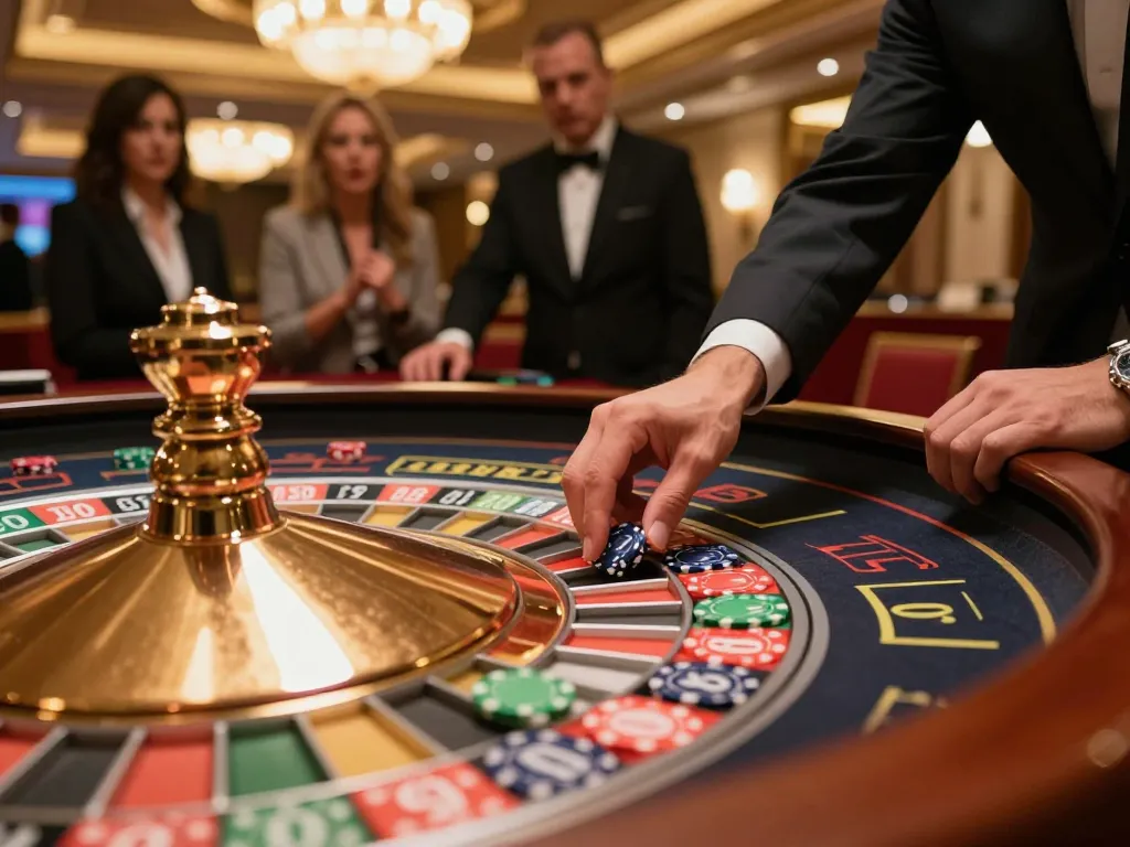 Watch a player engaging in a thrilling roulette spin at fabet casino, highlighting strategic bets and elegant surroundings.