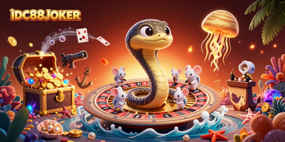 Spin the reels with IDC88JOKER at a vibrant casino scene, where luck meets excitement.