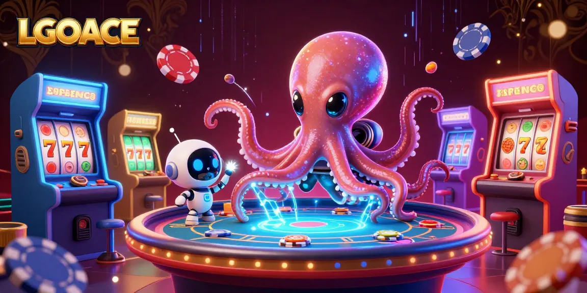 LGOACE showcases thrilling casino gameplay with an alien octopus operating a holographic poker table.