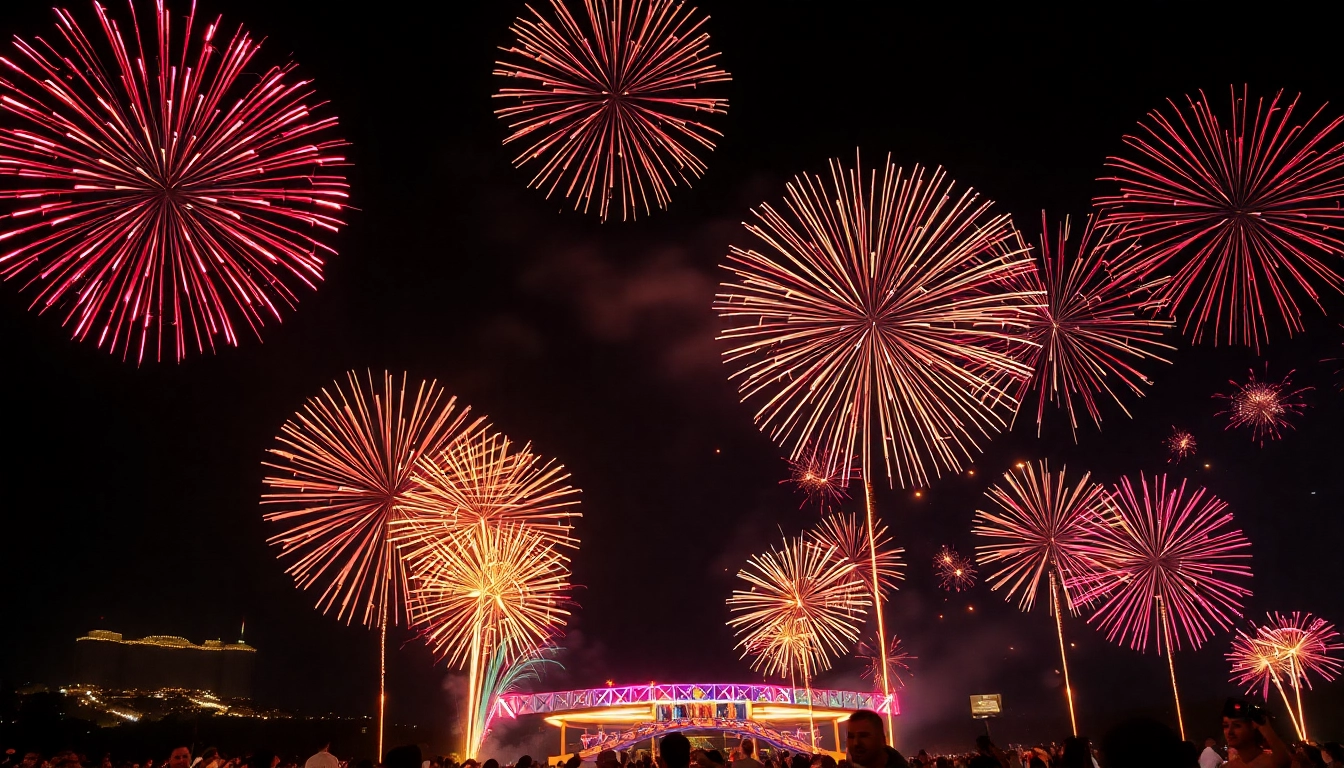 Experience stunning wholesale fireworks illuminating the night sky during a vibrant display. related image