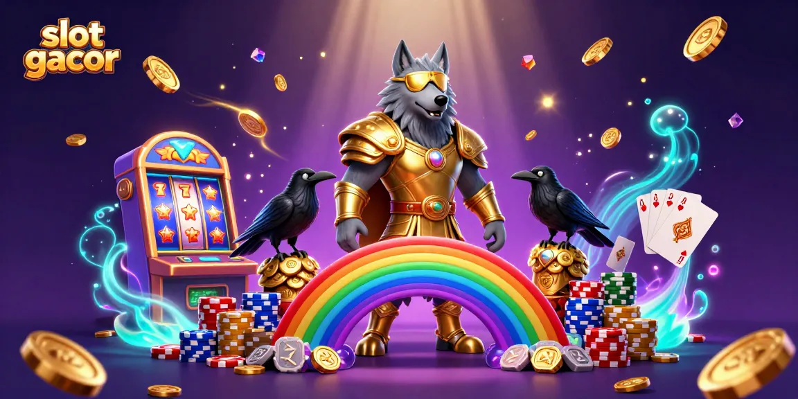 Win big with slot gacor gaming as Odin and his ravens stand before casino riches.