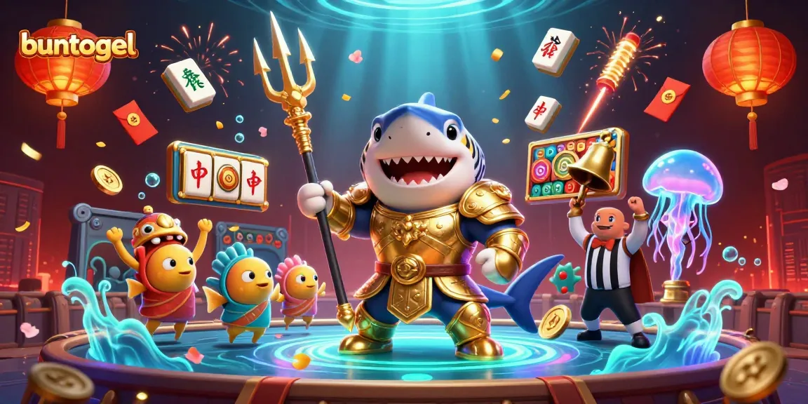 Engage with the colorful world of buntogel in a vibrant underwater casino scene.