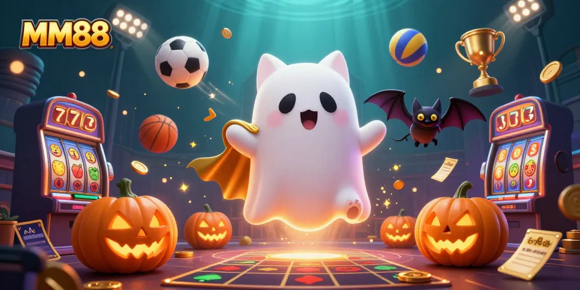 Experience MM88's thrilling ghost cat adventure in a vibrant haunted casino.