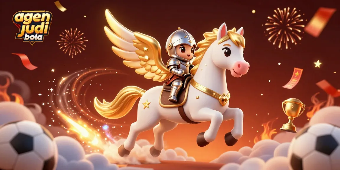 Experience exciting agen judi bola action with a majestic horse, knight, and dynamic betting elements.