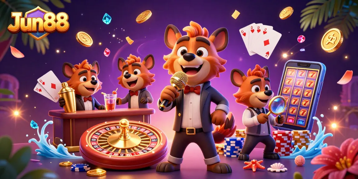 Experience the thrilling comedy casino vibes at Jun88 with hyenas entertaining and winning!