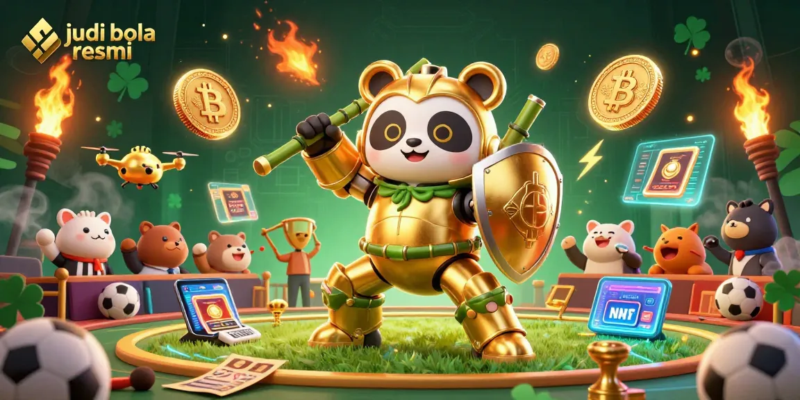 Engage in thrilling sports betting with judi bola resmi in this vibrant 3D illustration.