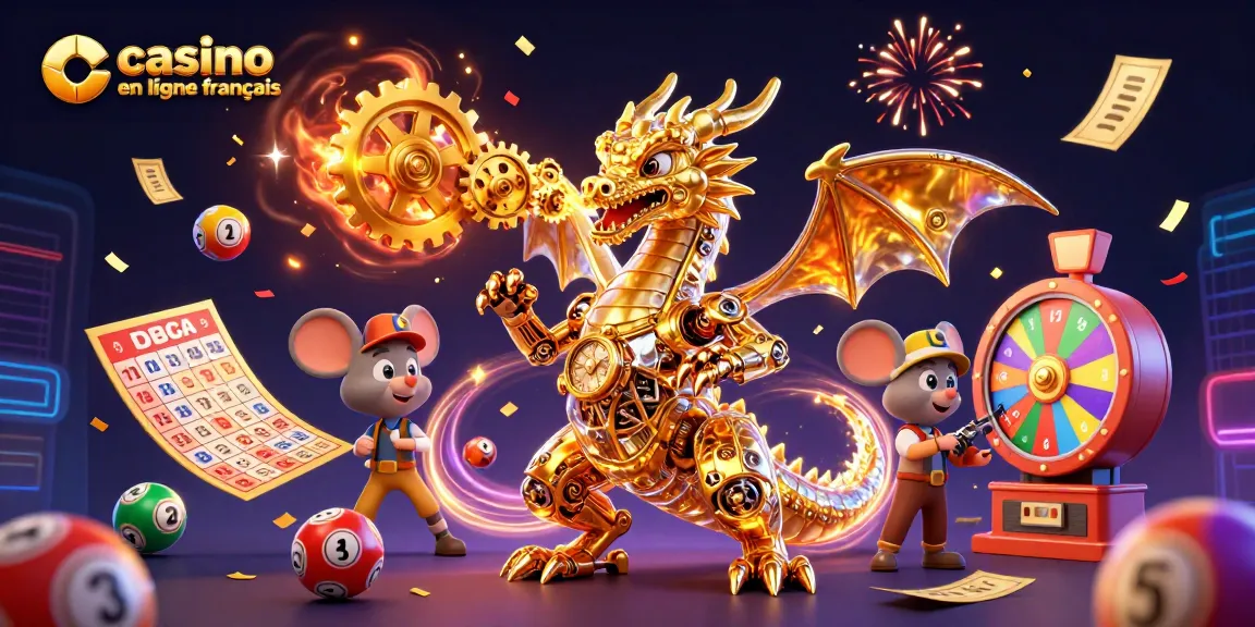 Plongez dans l'univers du casino en ligne français avec une illustration 3D dynamique.
