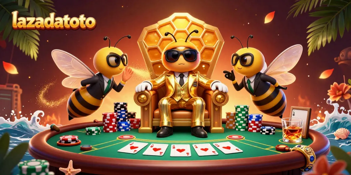 Permainan kartu poker dengan lazadatoto yang dipenuhi koin emas dan elemen kasino